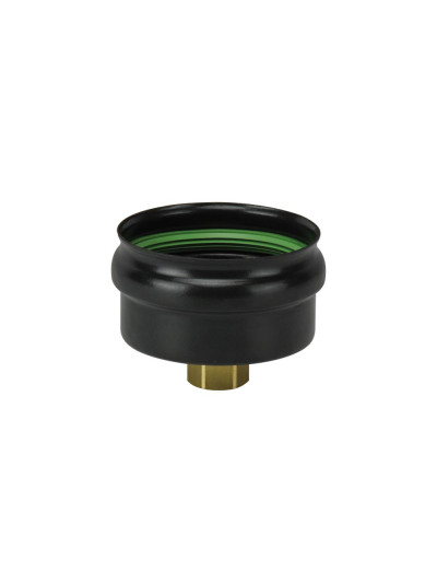 Tappo T man. ottone stufa a pellet Save Pellet DN 80 mm smaltato Nero con guarnizione